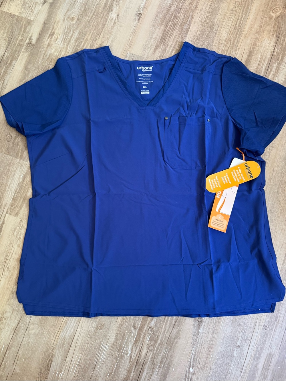 urbane Essentials Women’s Scrub Top - Royal Blue 6 way stretch 3X